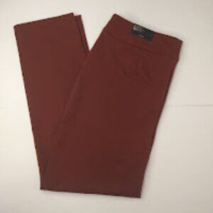 So Slimming Chico's Reese Slim Pull-On Pants Rich Mahogany XL Sz 3 Stretch NWT